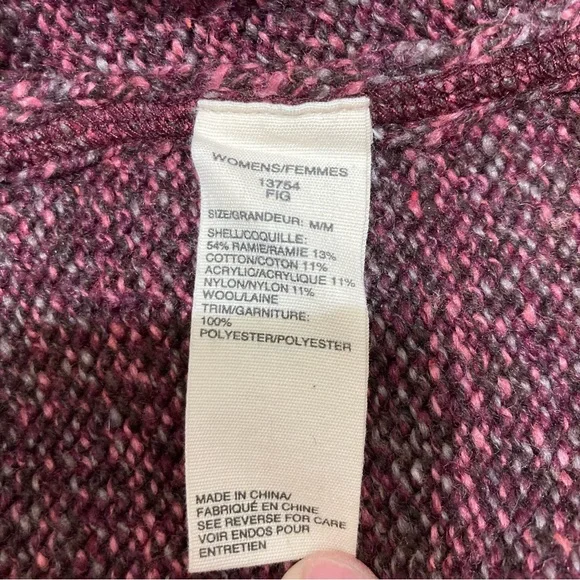 Woolrich 1/4 Zip Wool Blend Pullover Sweater Marled Fig Burgundy Women’s Medium - Picture 8 of 11